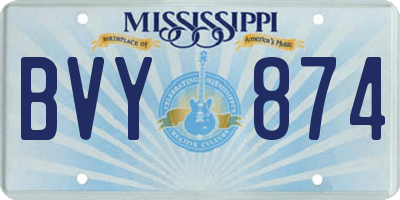 MS license plate BVY874