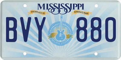 MS license plate BVY880