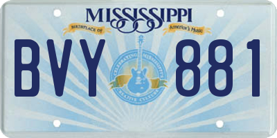 MS license plate BVY881