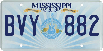 MS license plate BVY882