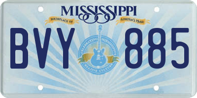 MS license plate BVY885