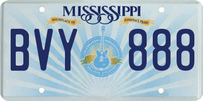 MS license plate BVY888