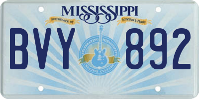 MS license plate BVY892