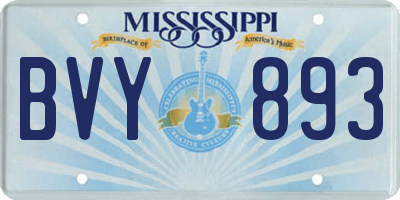 MS license plate BVY893