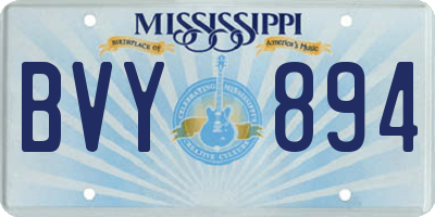 MS license plate BVY894