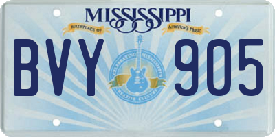 MS license plate BVY905