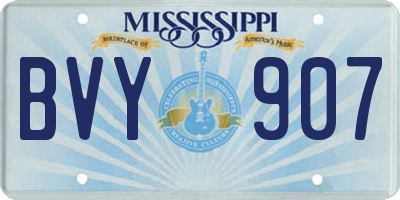 MS license plate BVY907