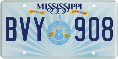 MS license plate BVY908