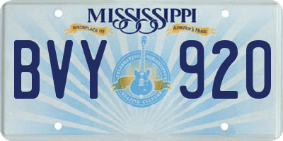 MS license plate BVY920