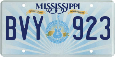 MS license plate BVY923