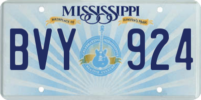MS license plate BVY924