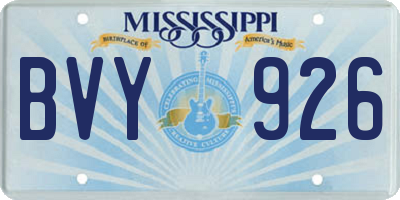 MS license plate BVY926
