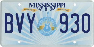 MS license plate BVY930