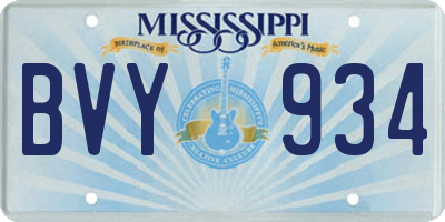 MS license plate BVY934