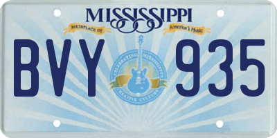 MS license plate BVY935