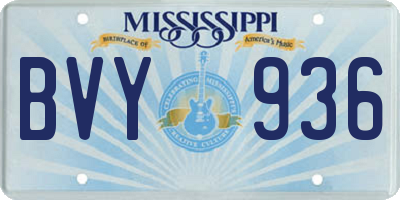 MS license plate BVY936