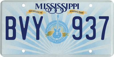 MS license plate BVY937