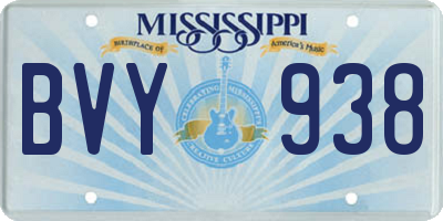 MS license plate BVY938