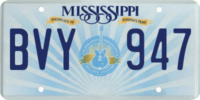 MS license plate BVY947