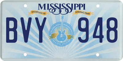 MS license plate BVY948