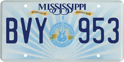 MS license plate BVY953