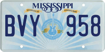MS license plate BVY958