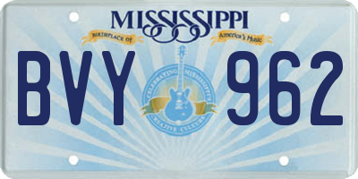 MS license plate BVY962