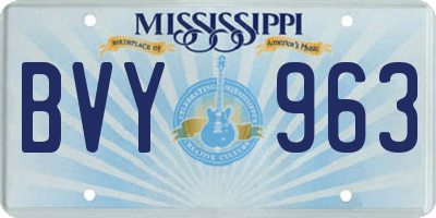 MS license plate BVY963