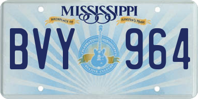 MS license plate BVY964
