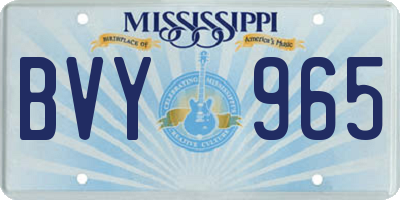 MS license plate BVY965