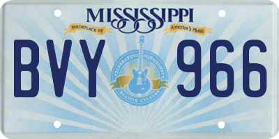 MS license plate BVY966