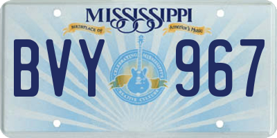 MS license plate BVY967
