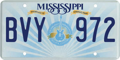 MS license plate BVY972
