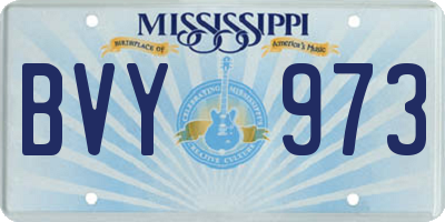 MS license plate BVY973