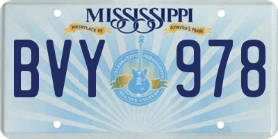 MS license plate BVY978