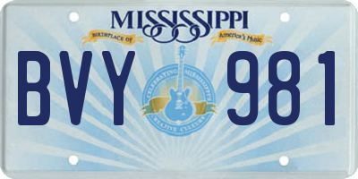 MS license plate BVY981