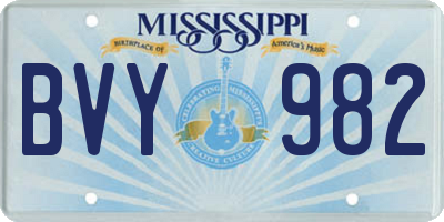 MS license plate BVY982