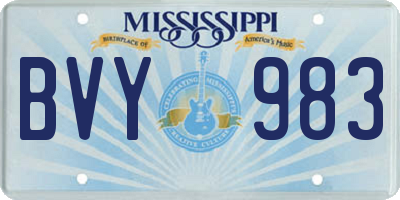 MS license plate BVY983