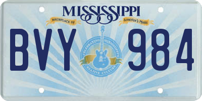 MS license plate BVY984