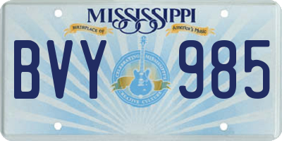 MS license plate BVY985