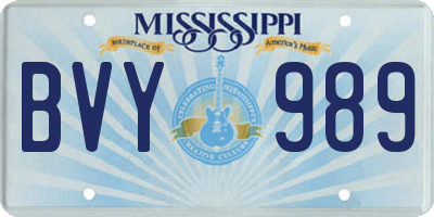 MS license plate BVY989
