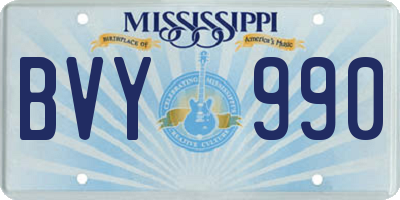 MS license plate BVY990