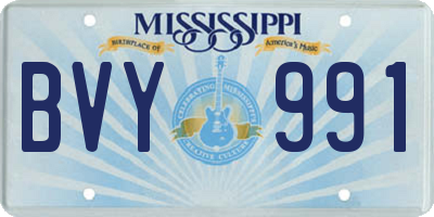 MS license plate BVY991