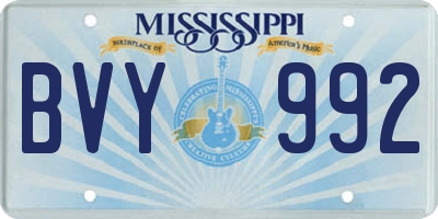 MS license plate BVY992