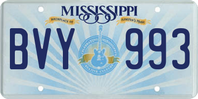 MS license plate BVY993