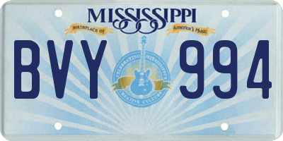 MS license plate BVY994