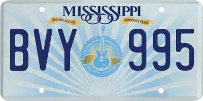 MS license plate BVY995
