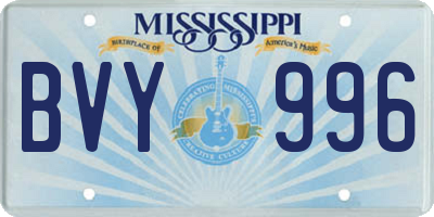 MS license plate BVY996