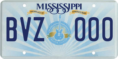 MS license plate BVZ000