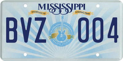 MS license plate BVZ004